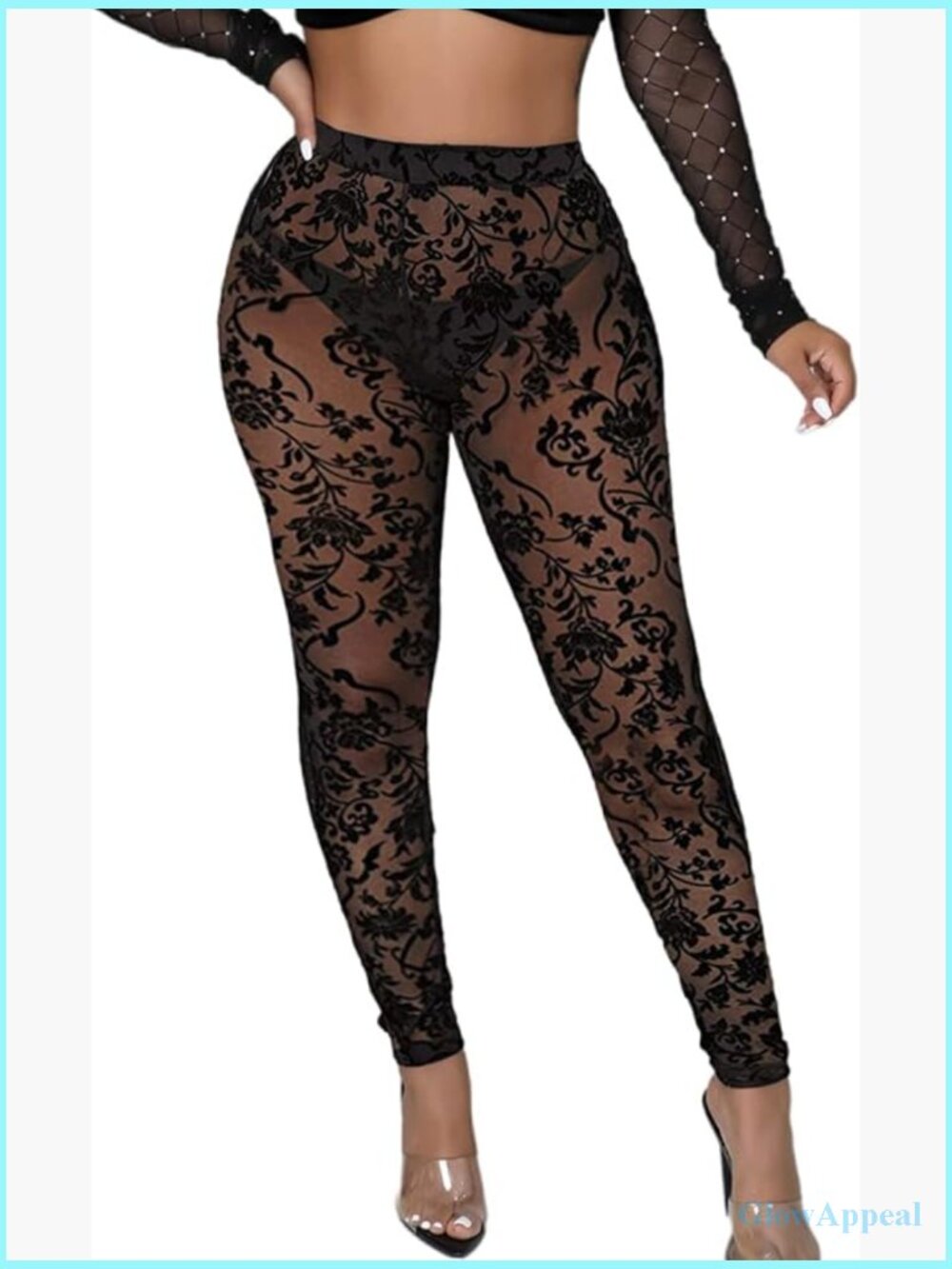 High Waist Sheer Mesh Leggings Tie Dye Stretchy Clubwear Tights
